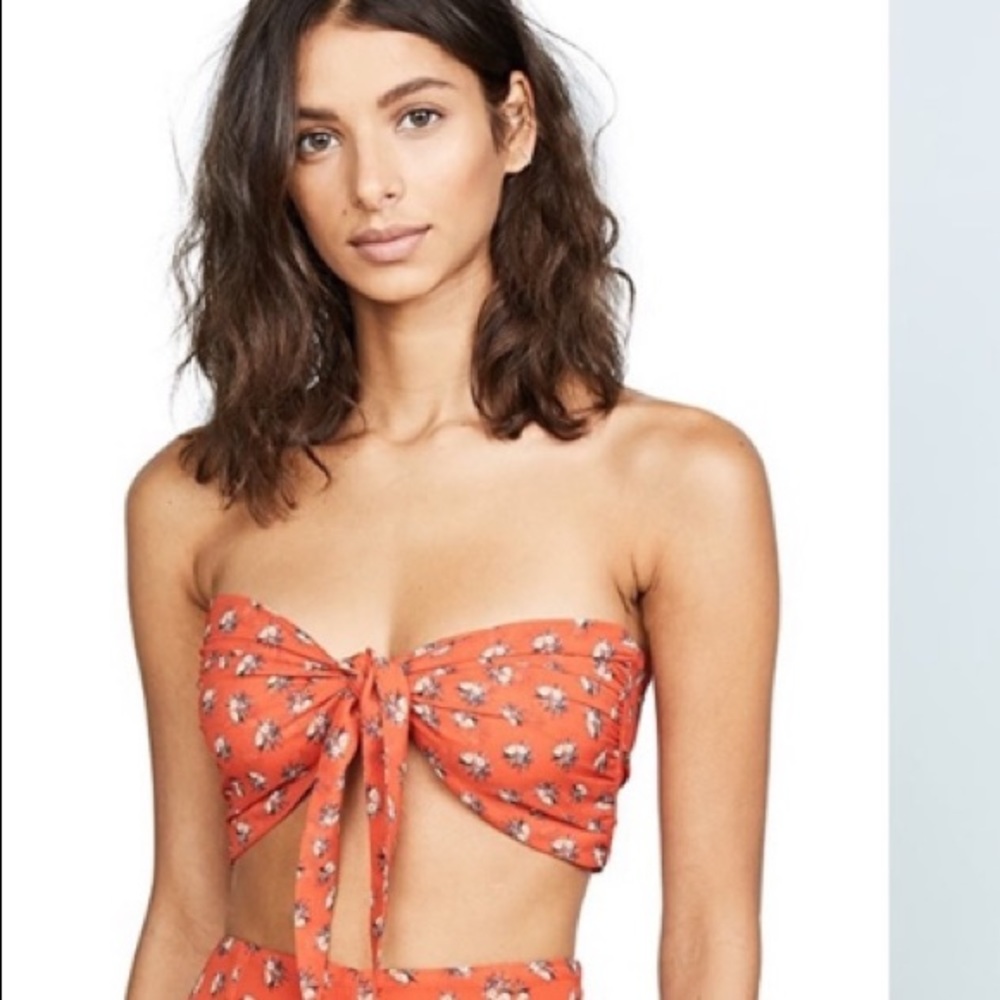 NEW Beach Riot Avery Floral Bandeau Crop Top Size XS